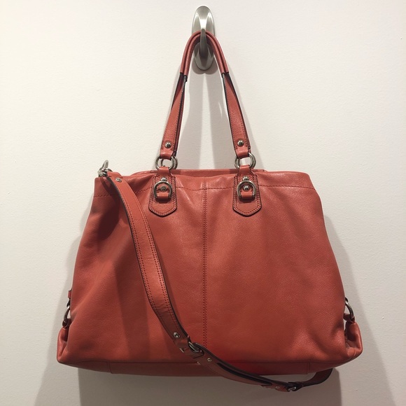 Pink Leather Coach Handbag - Picture 3 of 5